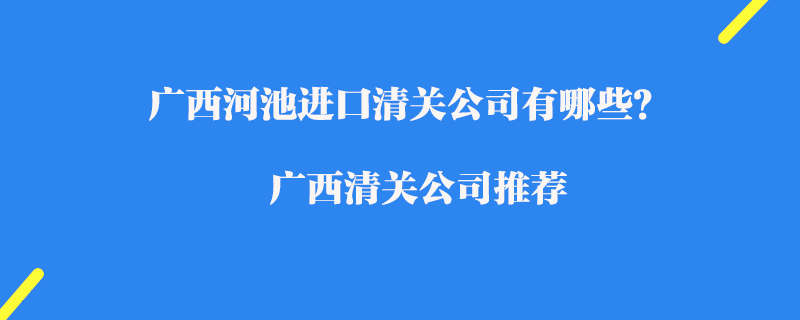 廣西河池進口清關公司有哪些？廣西清關公司推薦