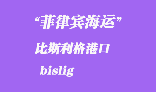菲律賓海運(yùn)：比斯利格（bislig）港口
