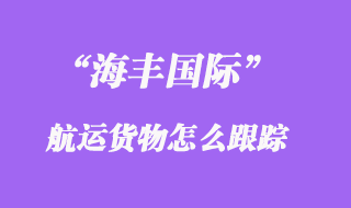 海豐國(guó)際航運(yùn)貨物怎么跟蹤